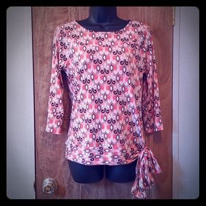 *Host Pick* Ideology Patterned Boat-Neck Top, Petite Medium